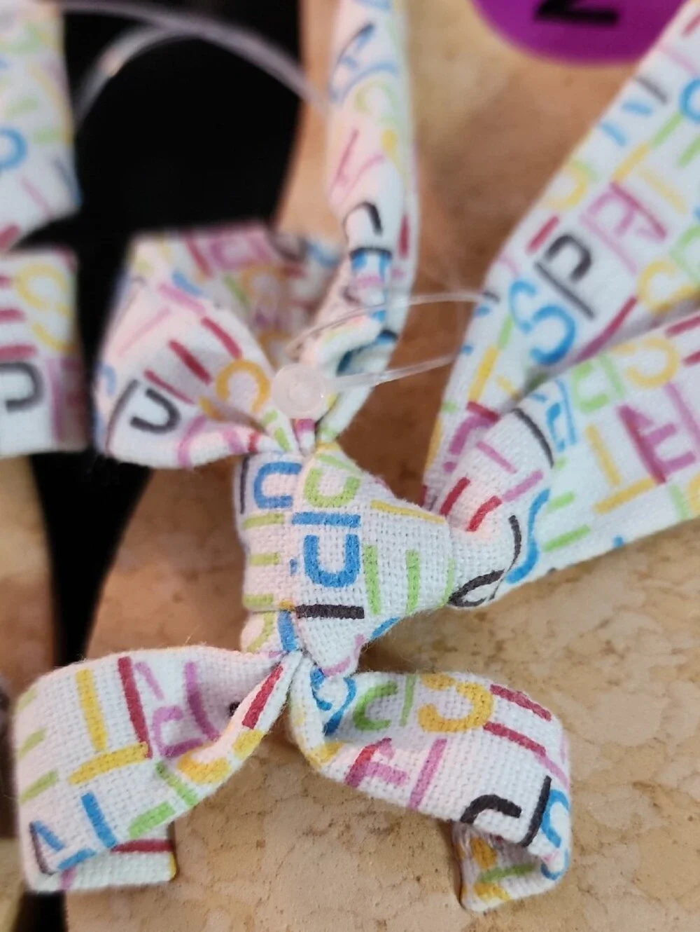 Esprit Multicolor Logo Bow Cork Flip Sandals - White Base 3 Sizes Available